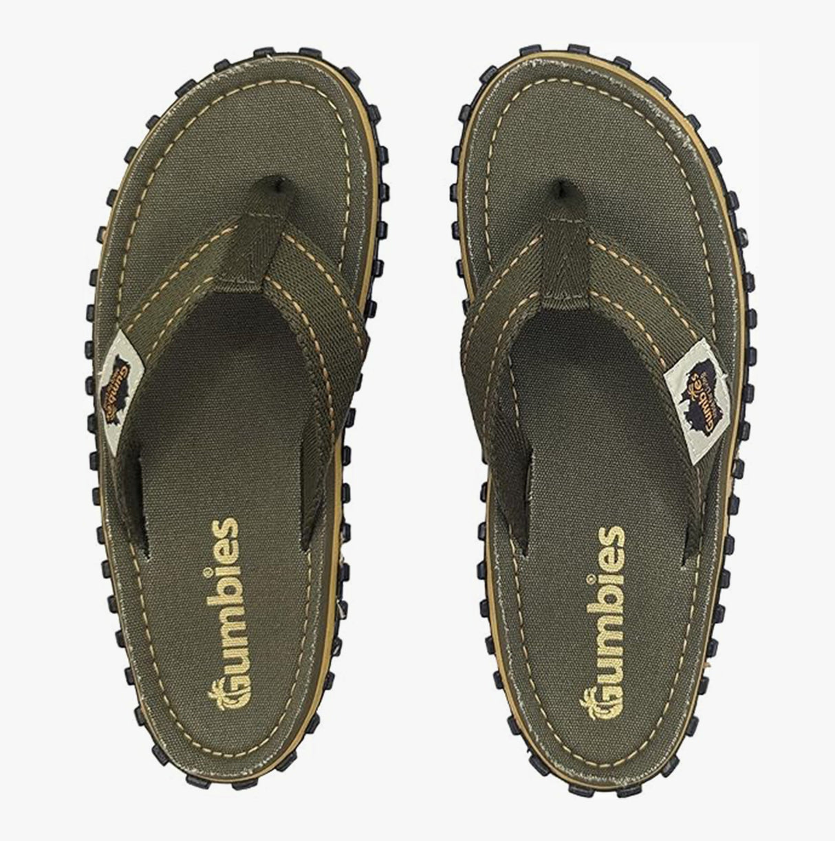 Gumbies ISLANDER Unisex Flip-Flops Classic Khaki