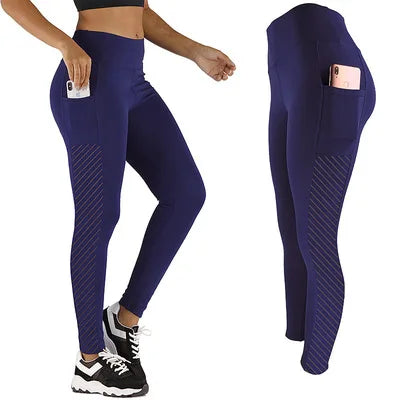 2023 New Mesh pocket yoga pants buttock pants Four-Way Stretch exercise Fitness Yoga Pants