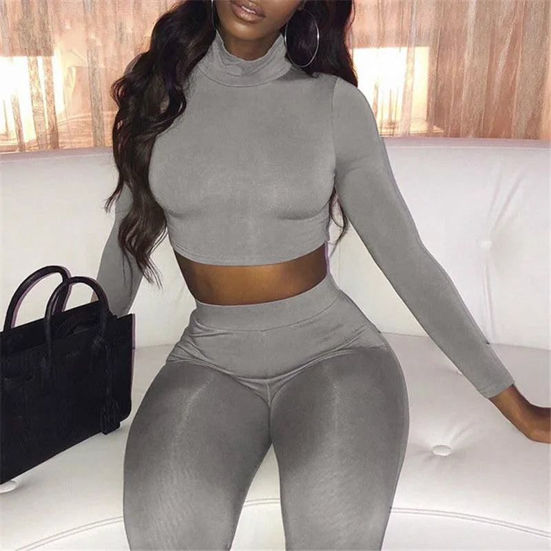 2021 New arrivals 18 color fashion casual sports fitness crop top yoga two piece set women sportswear fitness other sportswear