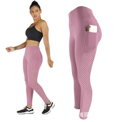 2023 New Mesh pocket yoga pants buttock pants Four-Way Stretch exercise Fitness Yoga Pants
