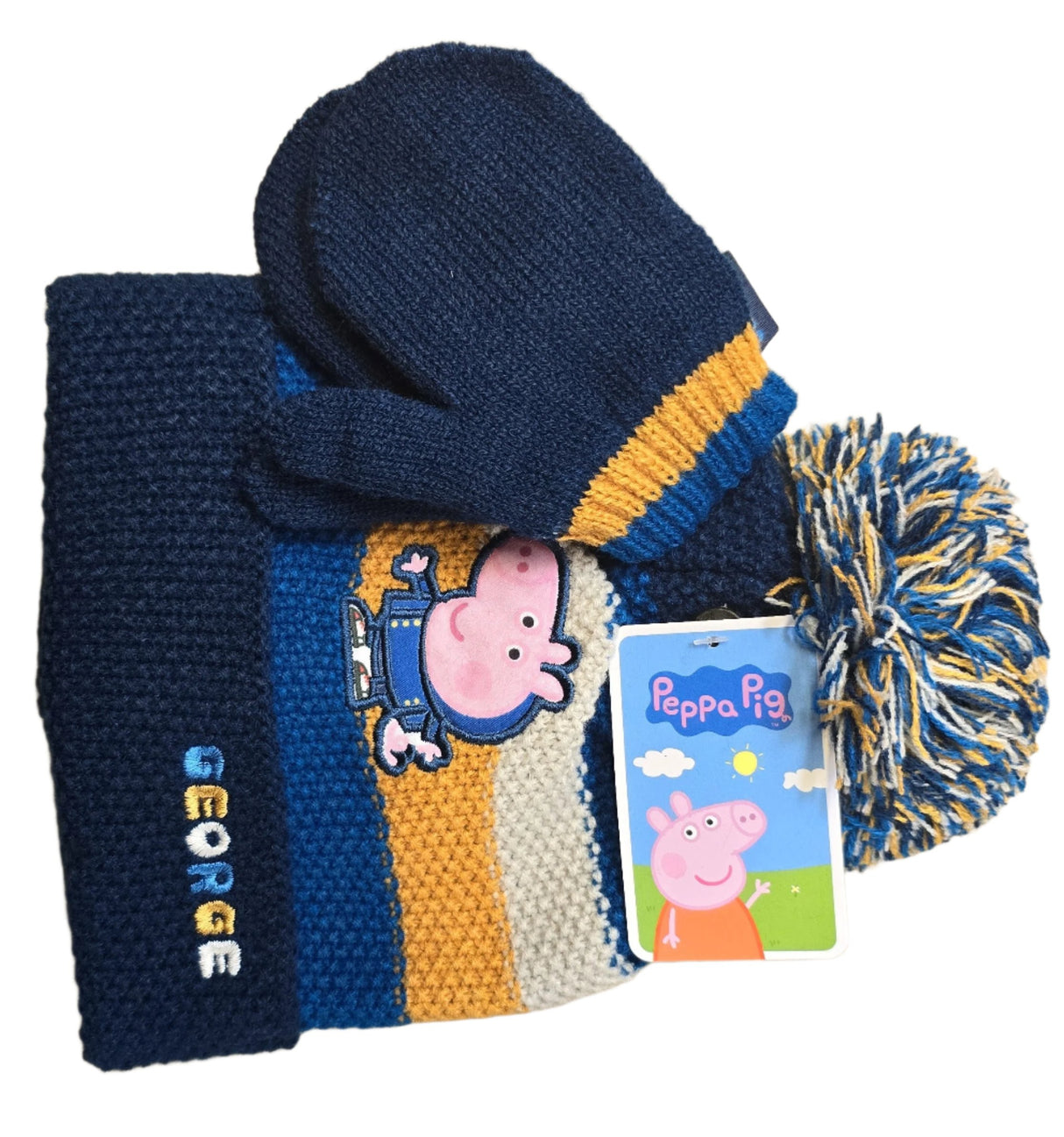 HG8 TODDLER GEORGE PIG HAT & GLOVE SET