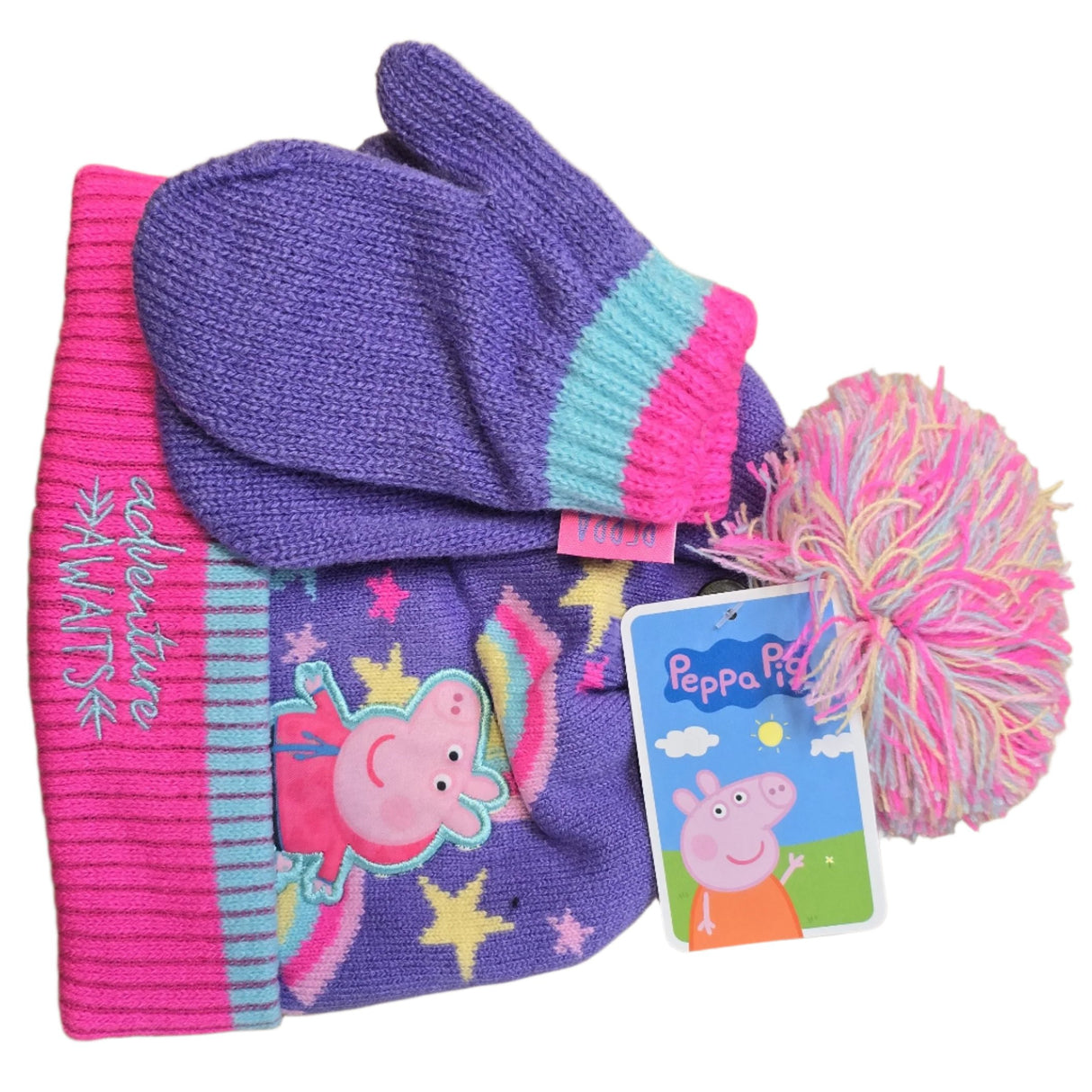 HG9 TODDLER PEPPA PIG HAT & GLOVE SET
