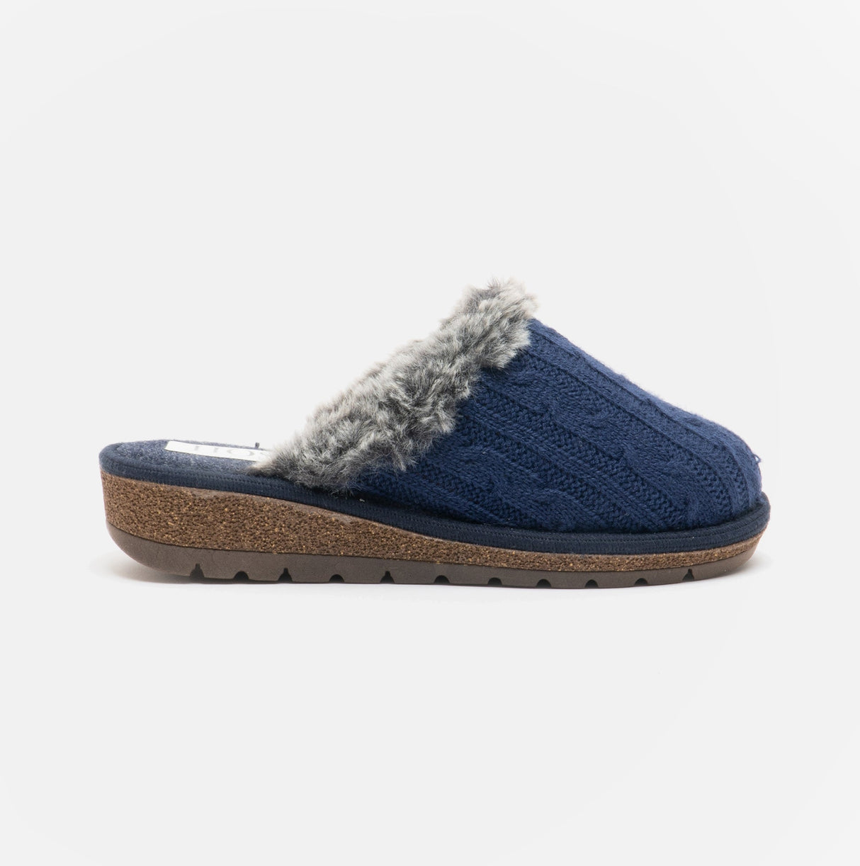 HOS Comfort MEGAN Womens Wool Mule Slippers Blue