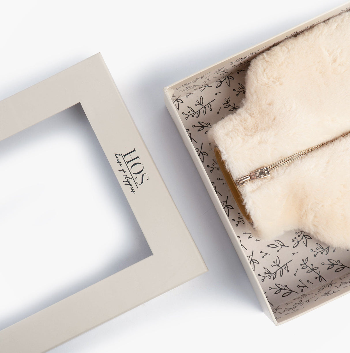 House of Slippers CLARA Faux Fur Hot Water Bottle Cover Cream