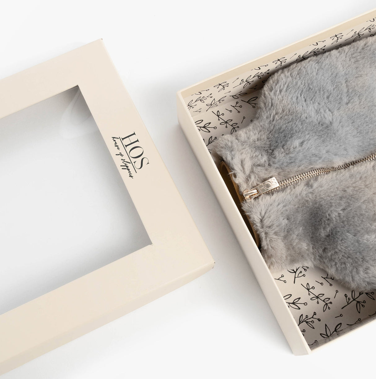 House of Slippers CLARA Faux Fur Hot Water Bottle Cover Grey