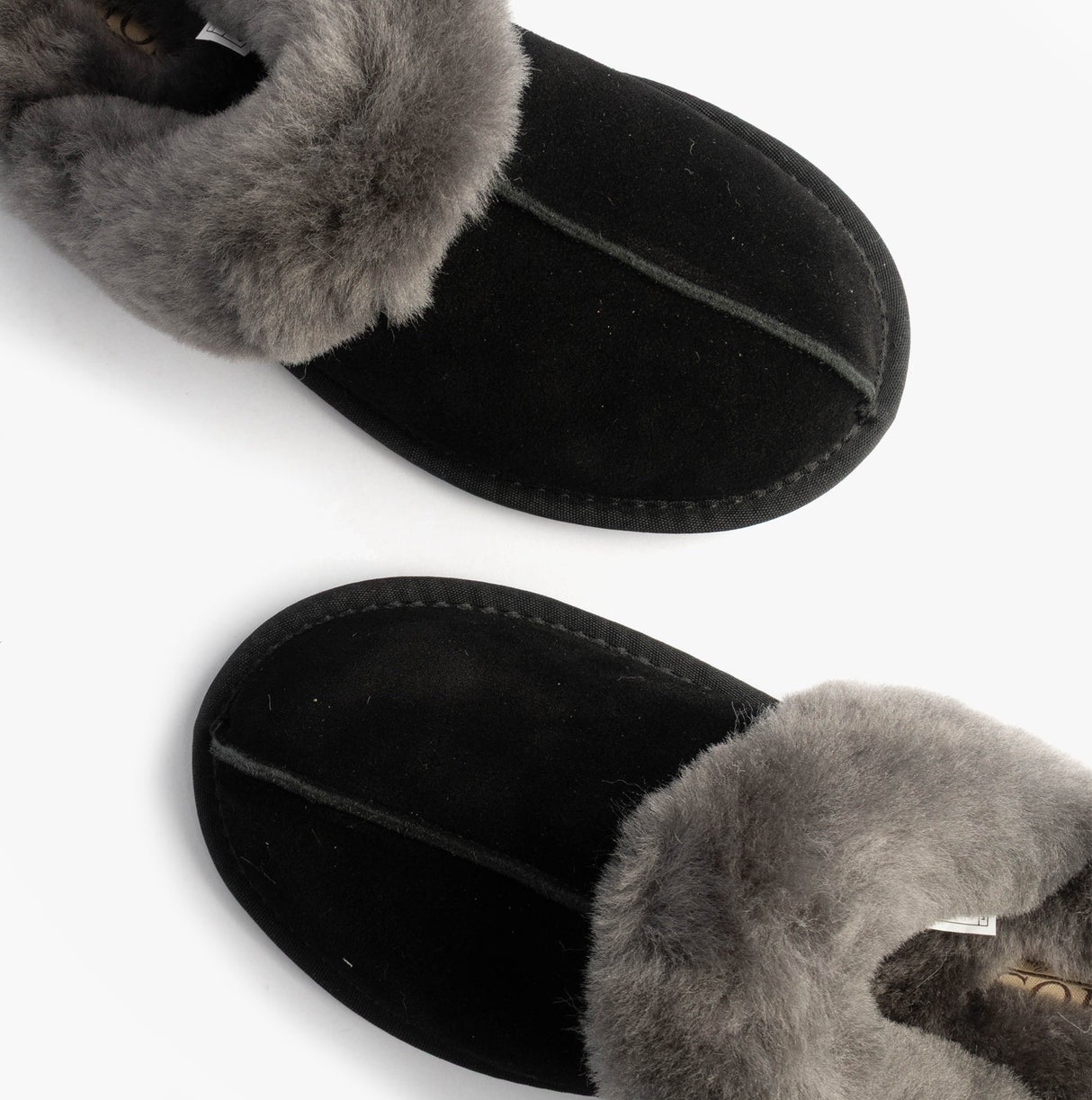 HOS Sheepskin AYLA Womens Real Sheepskin Mule Slippers Black