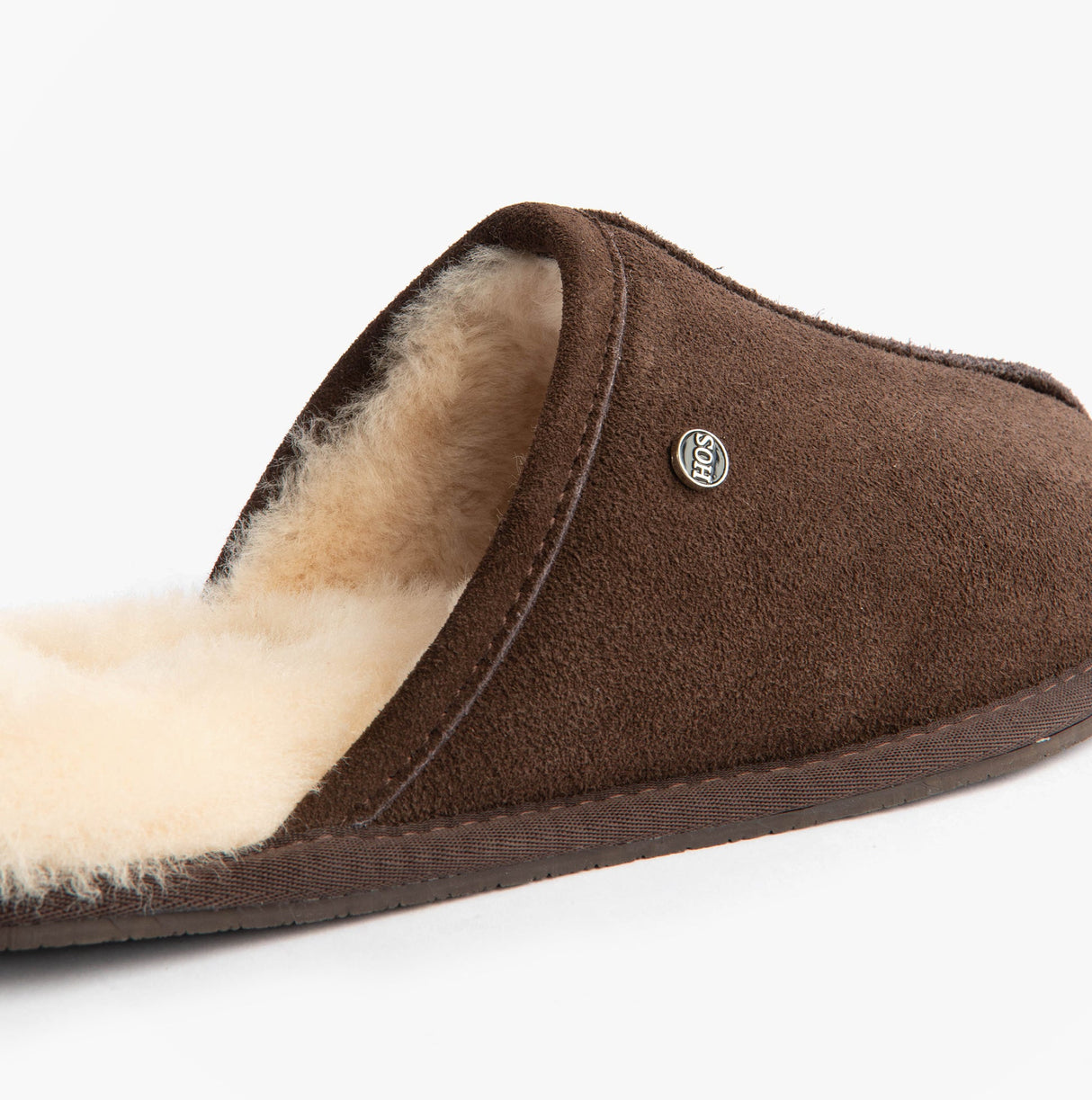 HOS Sheepskin EDWIN Mens Slippers Espresso