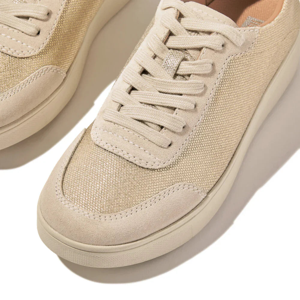 FitFlop RALLY GLITZ-CANVAS Womens Trainers Platino