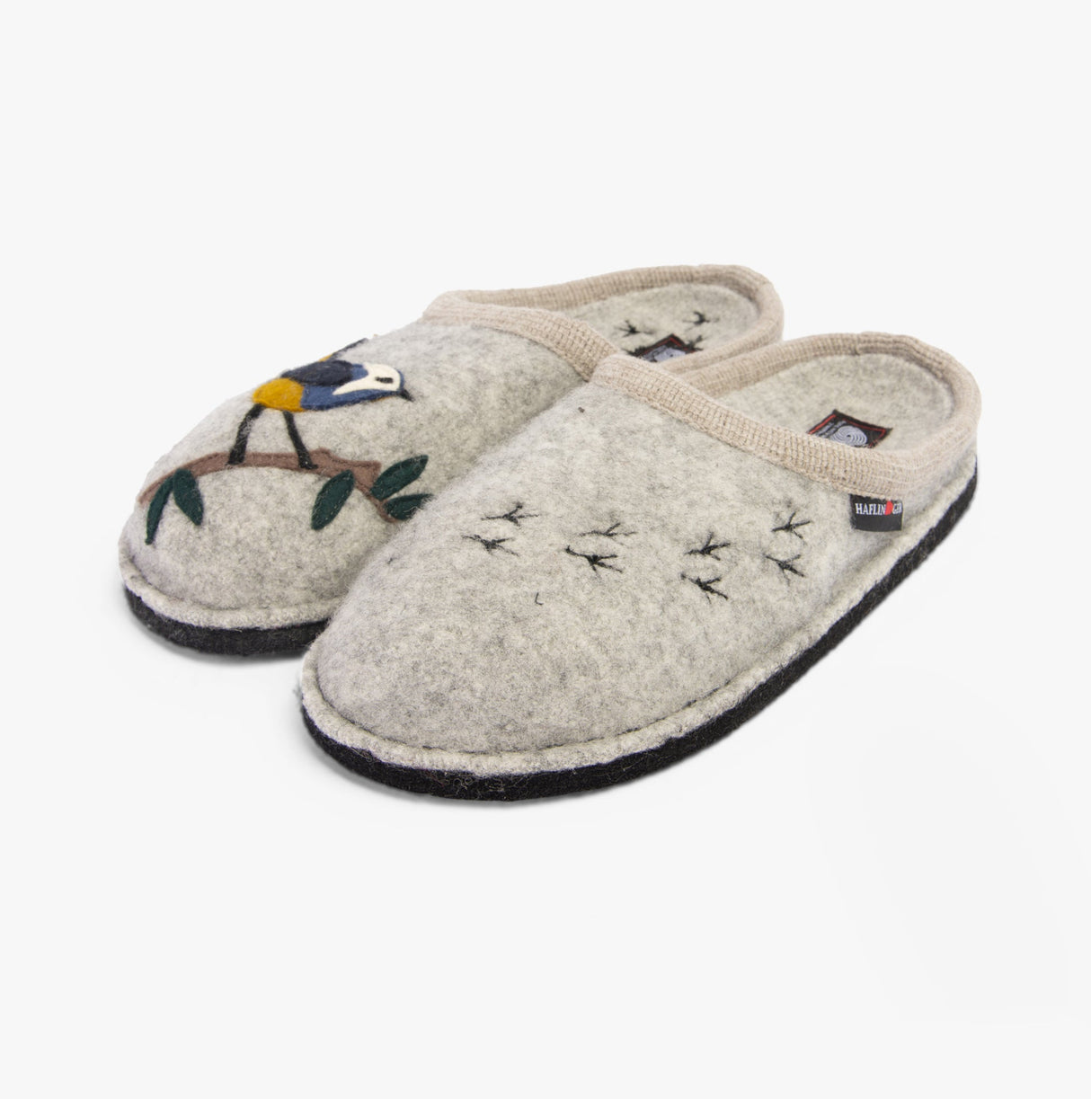 Haflinger SONGBIRD Womens Slippers Mottled Stone Grey