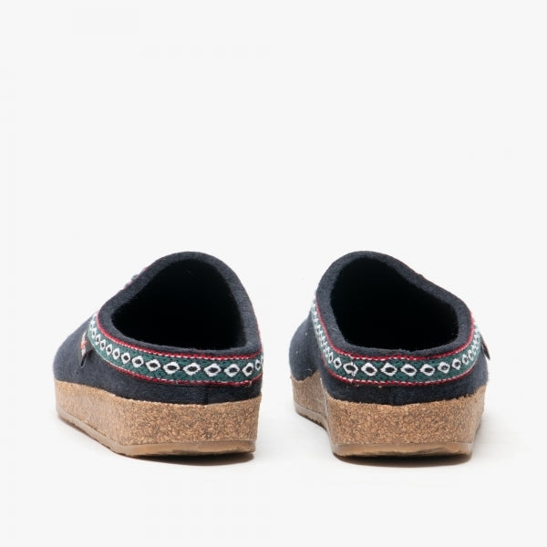 Haflinger FRANZL Womens Wool Clogs Navy