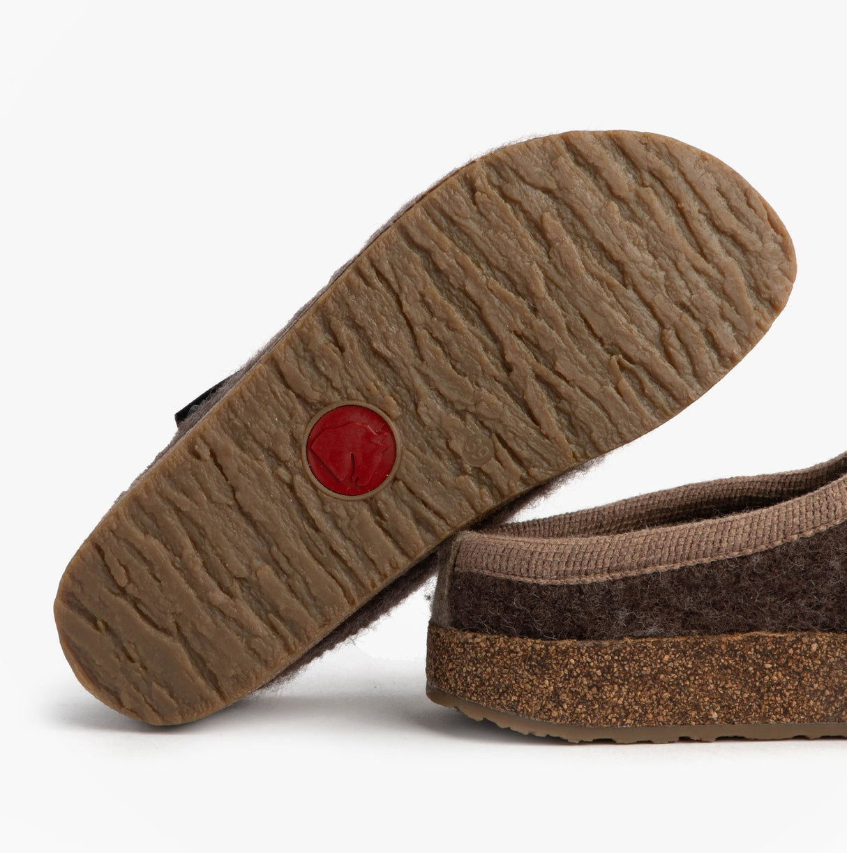 Haflinger PANDA Womens Felt Clogs Brown