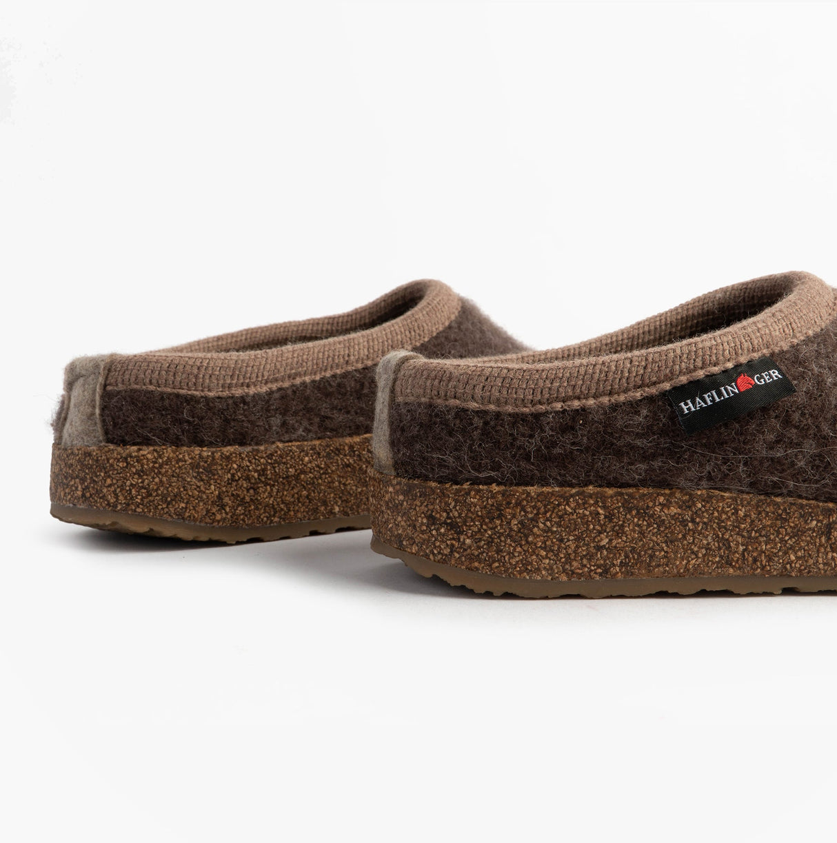 Haflinger PANDA Womens Felt Clogs Brown