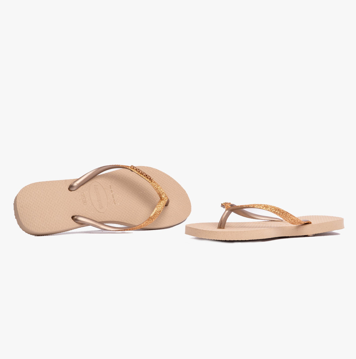 Havaianas SLIM GLITTER II Womens Flip-Flop Sandals Sand/Golden Light Metallic