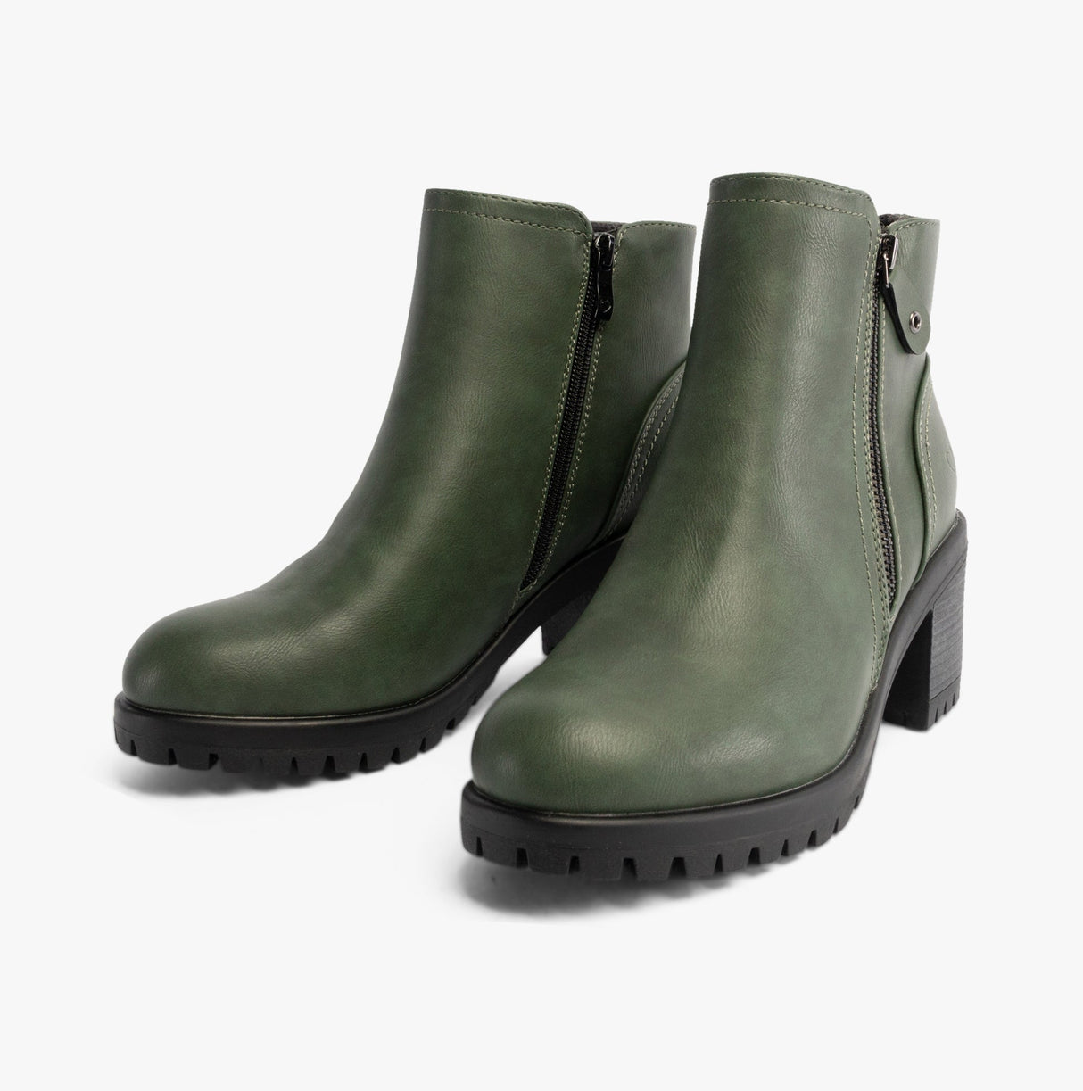 Heavenly Feet LARKIN Womens Ankle Zip Boots Forest