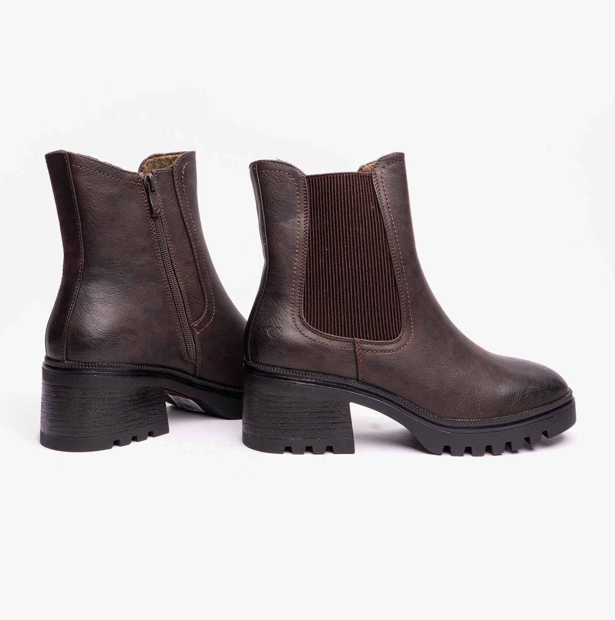 Heavenly Feet CLEMMY2 Womens Heeled Chelsea Boots Chocolate