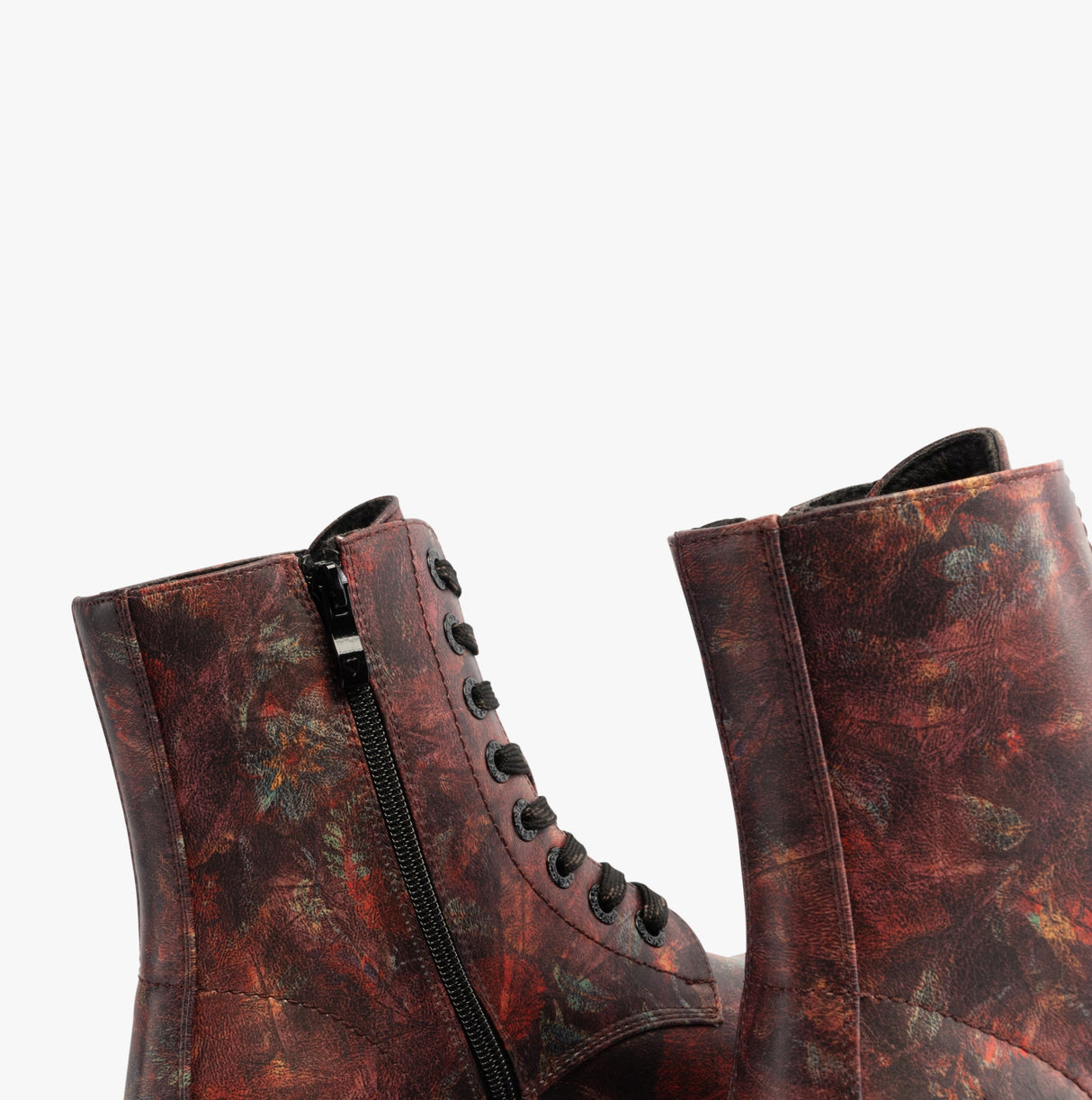 Heavenly Feet JUSTINA2 WOODLAND PRINT Womens Lace Up Boots Bark