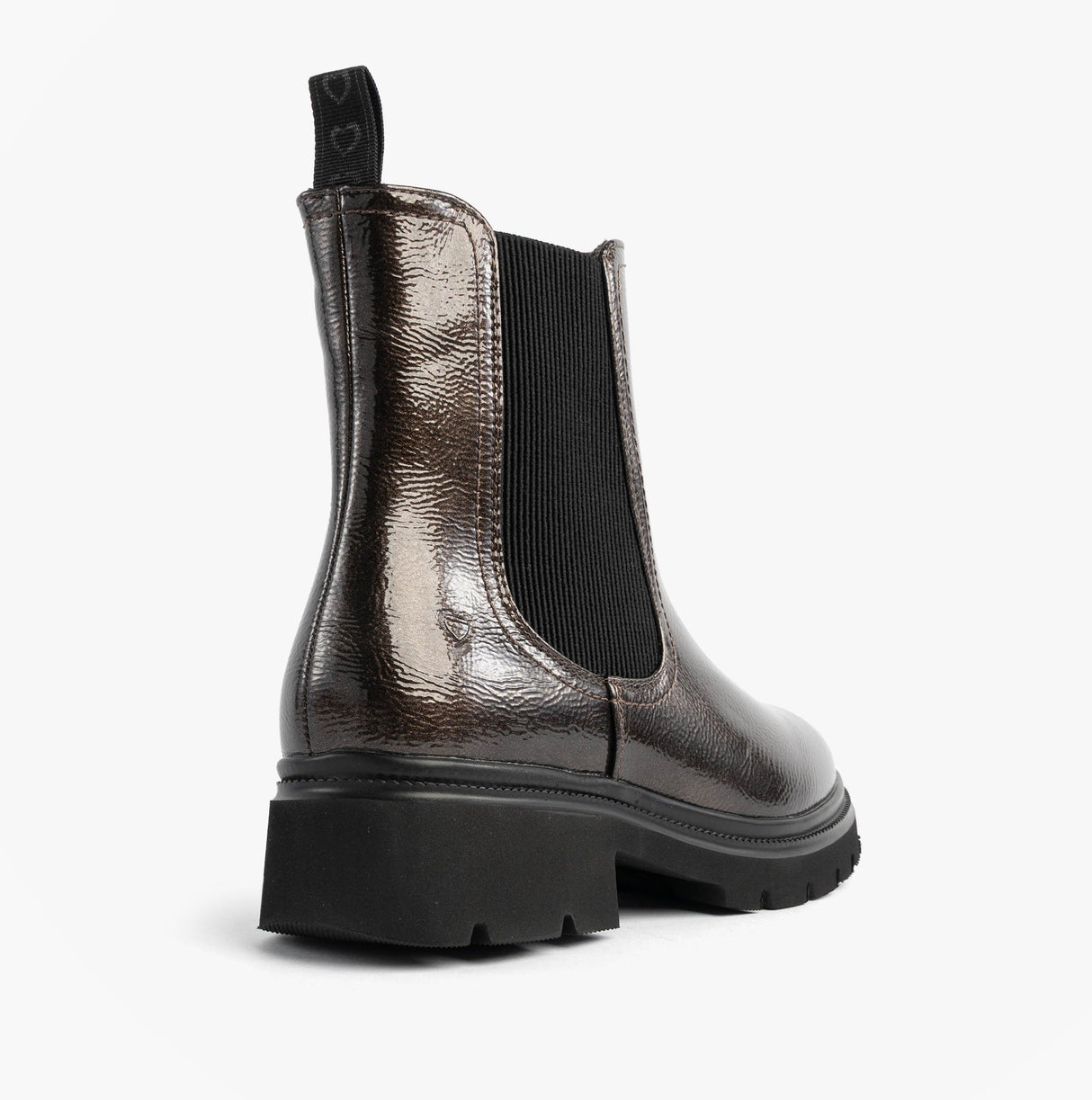 Heavenly Feet ZETA Womens Chelsea Boots Pewter Patent