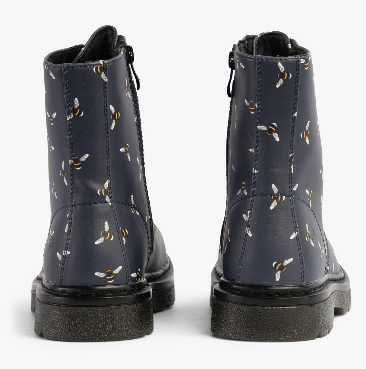 Heavenly Feet JUSTINA2 NEW BEE PRINT Womens Lace Up Boots Midnight