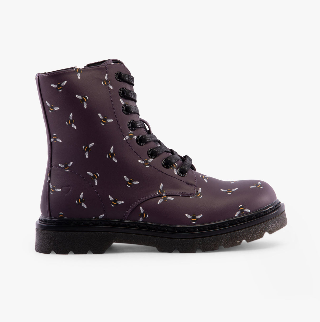 Heavenly Feet JUSTINA2 NEW BEE PRINT Womens Lace Up Boots Purple