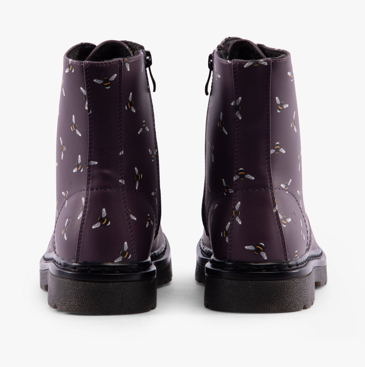 Heavenly Feet JUSTINA2 NEW BEE PRINT Womens Lace Up Boots Purple