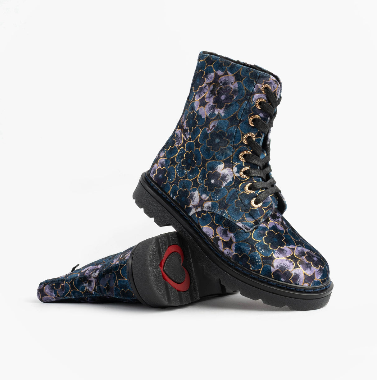 Heavenly Feet MDNGHT JUSTINA2 VIOLA VELOUR Womens Ankle Boots Midnight