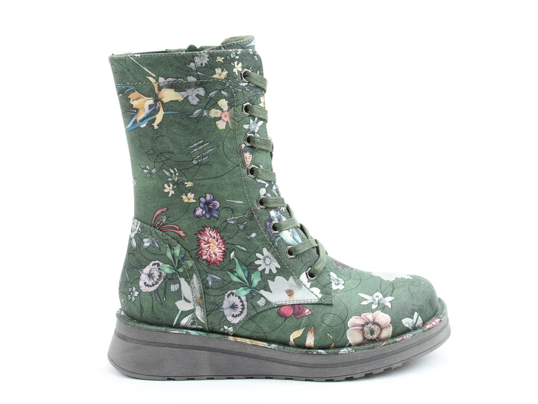 Heavenly Feet MARTINA4 PRINT FANTASY Womens Ankle Boots Forest