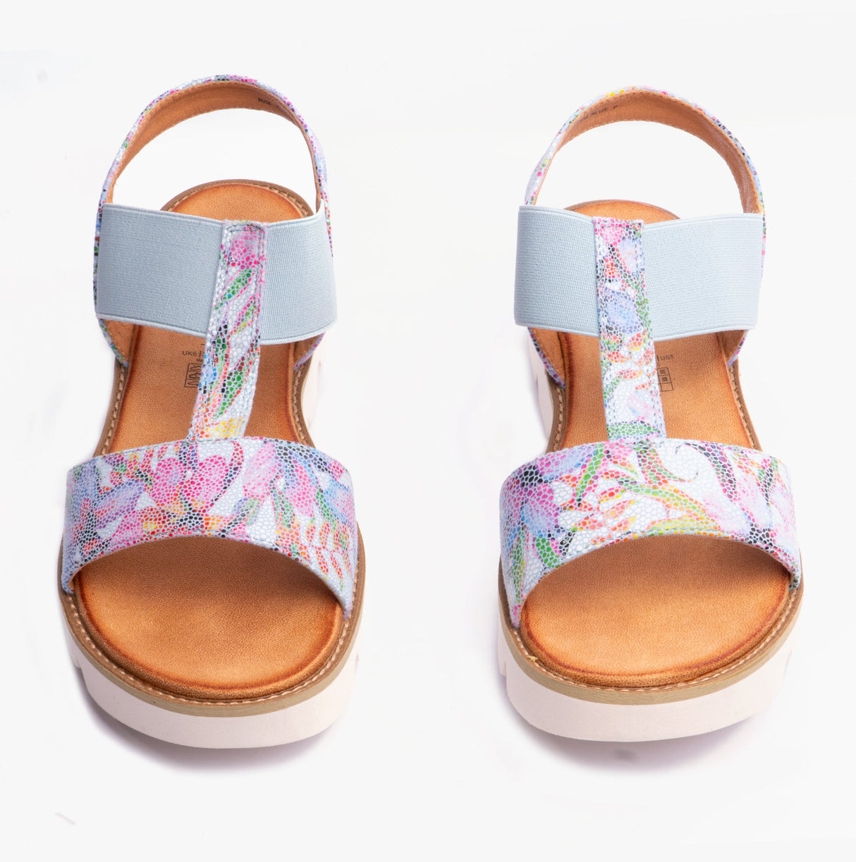 Heavenly Feet RITZ Womens Sandals Floral Blue