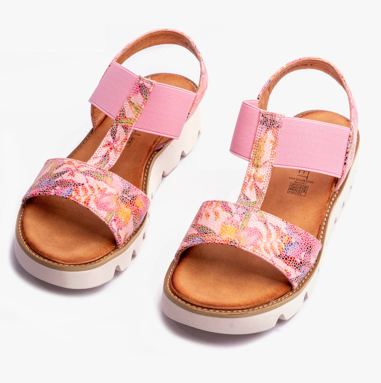Heavenly Feet RITZ Womens Sandals Floral Pink