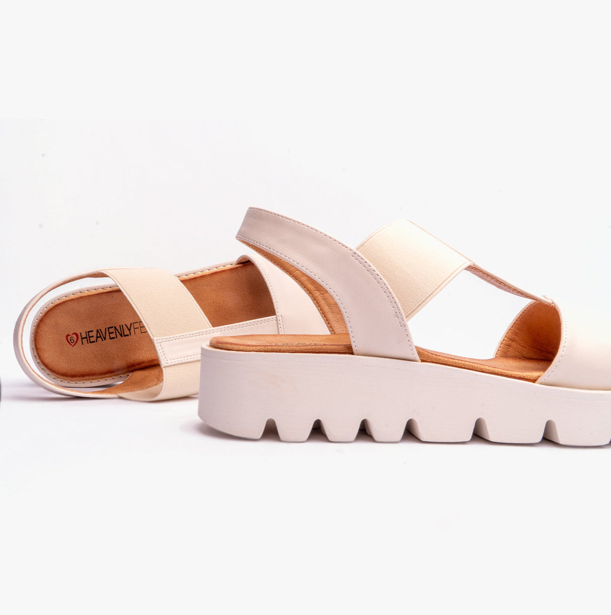 Heavenly Feet RITZ Womens Sandals Stone