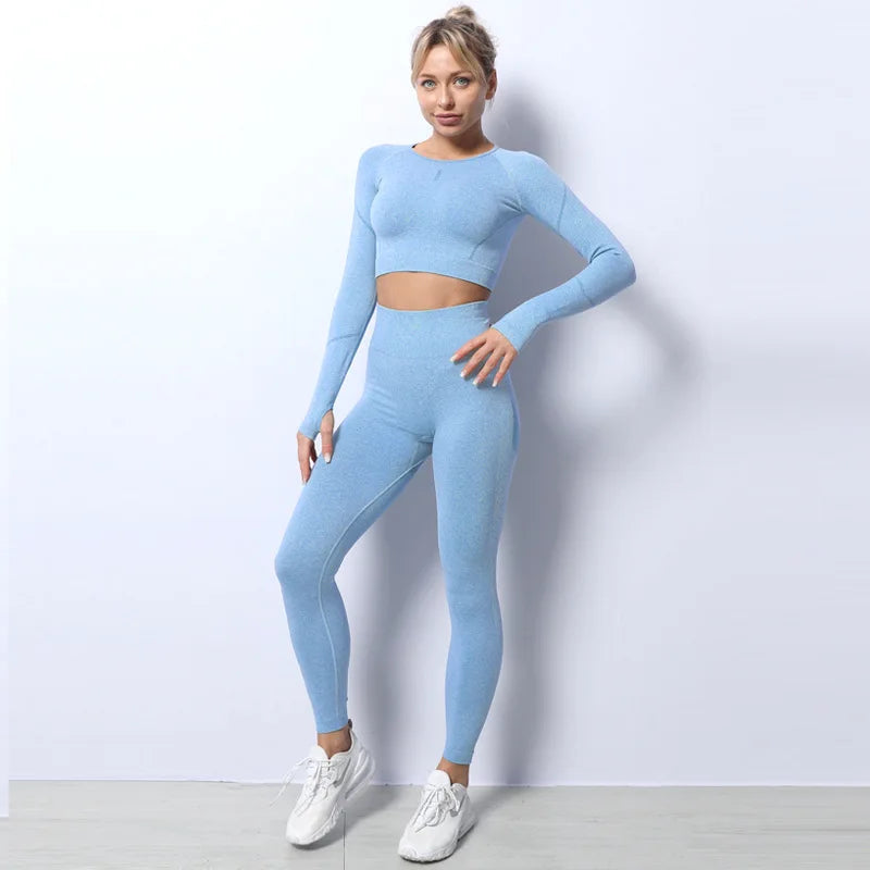 Workout 2 Piece Workout Crop Top Set Clothing Womens Fitness Apparel Sports Set Women Yoga Set Gym Wear