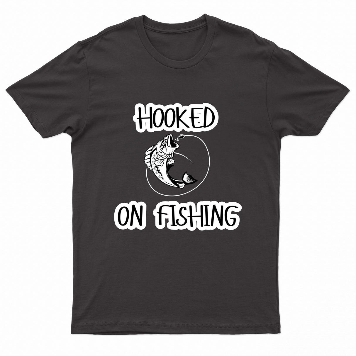Adults Unisex Hooked on Fishing Printed T-Shirts
