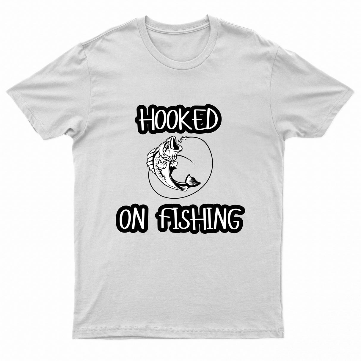 Adults Unisex Hooked on Fishing Printed T-Shirts