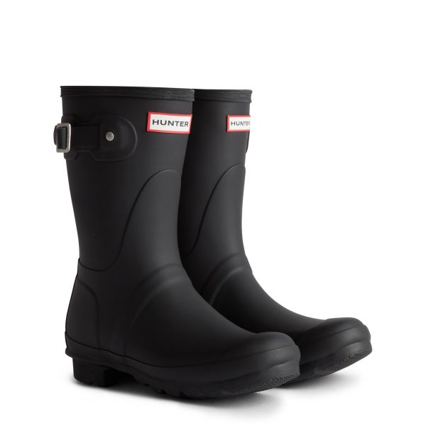 Hunter ORIGINAL SHORT TARTAN Wellies Black