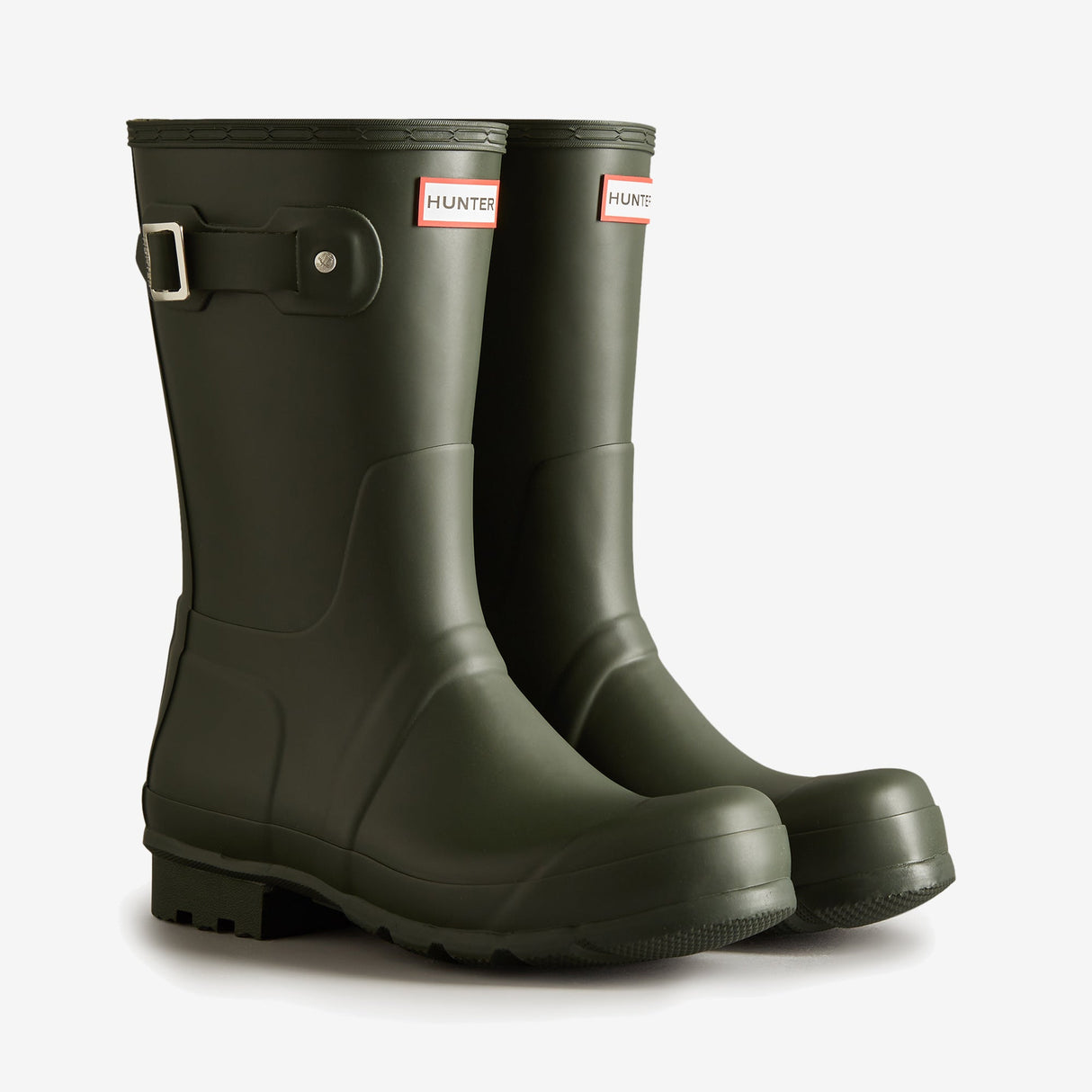 Hunter ORIGINAL SHORT Mens Wellies Dark Olive