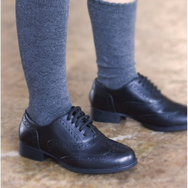 Hush Puppies KADA Girls School Shoes Black (Leather)