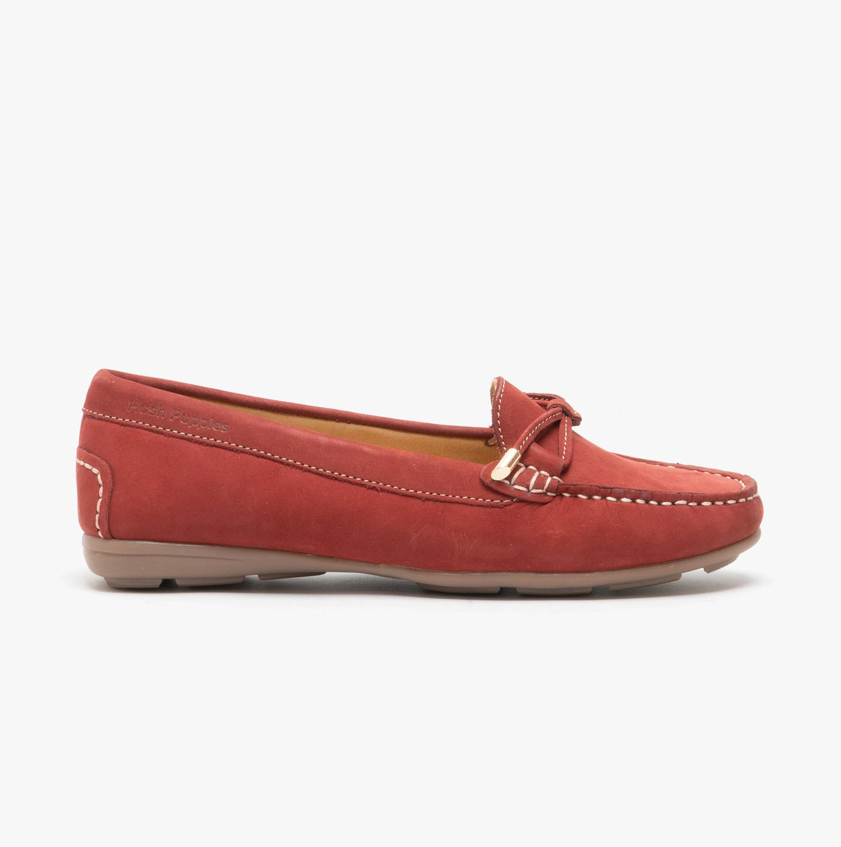 Hush Puppies MAGGIE Womens Nubuck Loafers Red