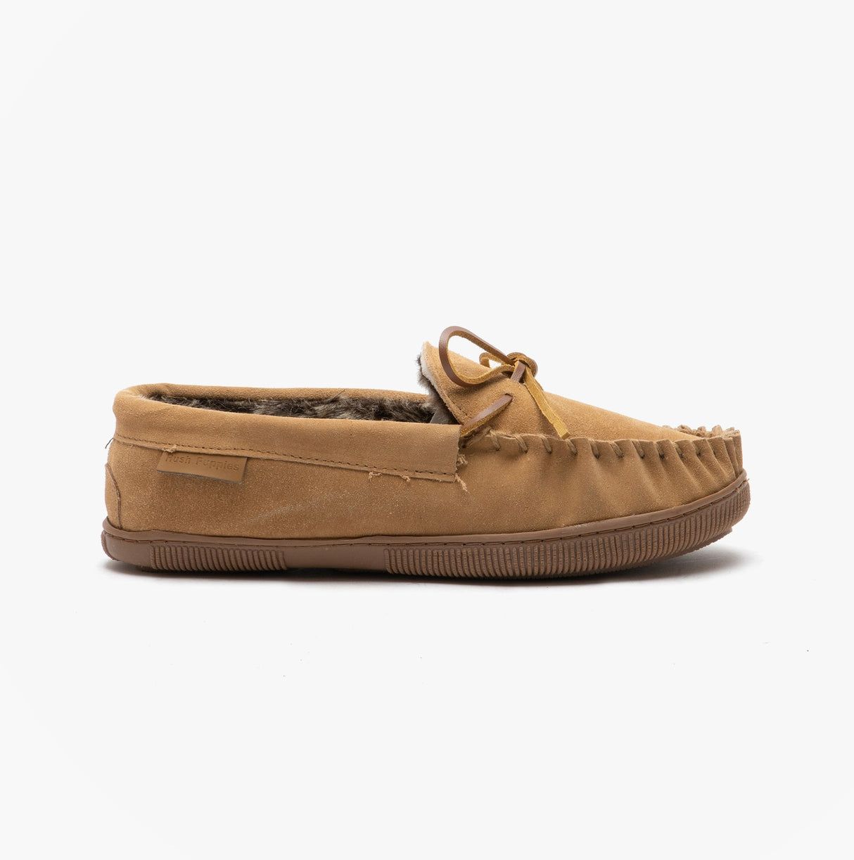 Hush Puppies ACE Mens Suede Moccasin Slippers Tan