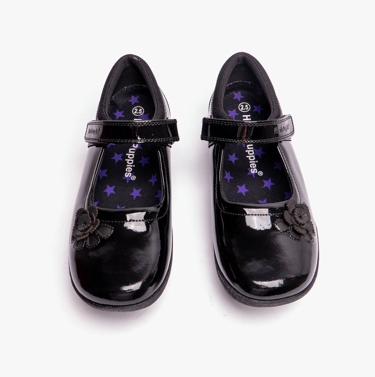 Hush Puppies JESSICA Girls School Shoes Patent Black