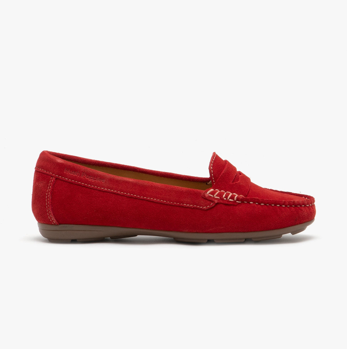 Hush Puppies MARGOT Womens Suede Loafers Red