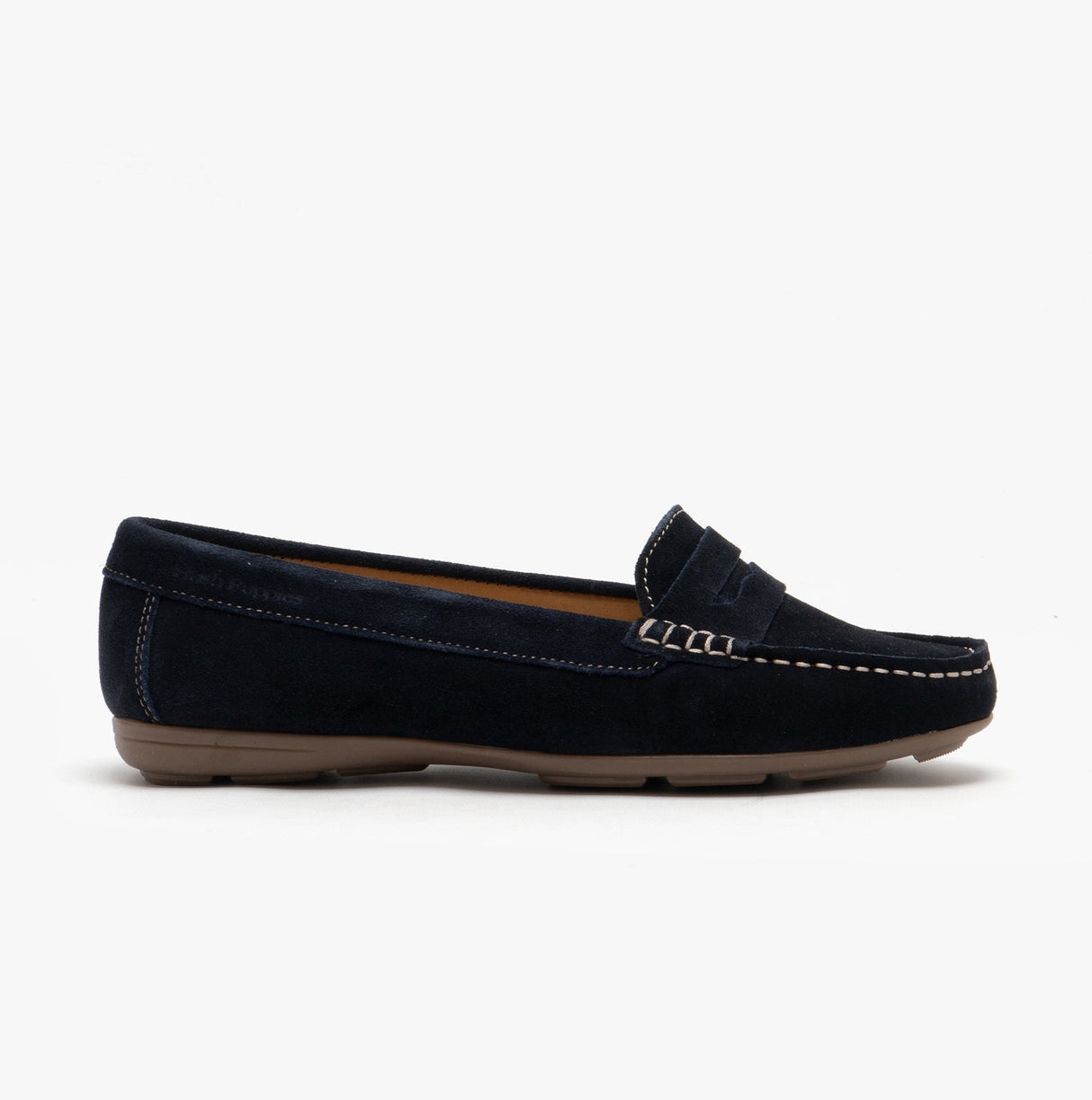 Hush Puppies MARGOT Womens Suede Loafers Navy