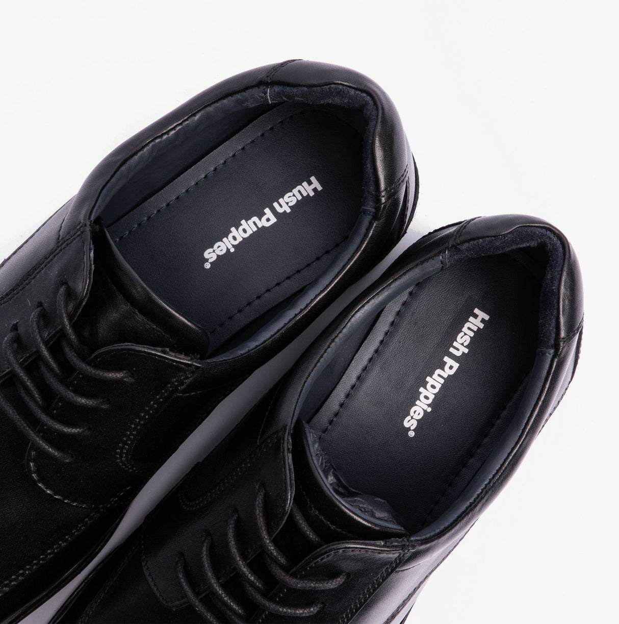 Hush Puppies BRANDON Mens Leather Formal Shoes Black