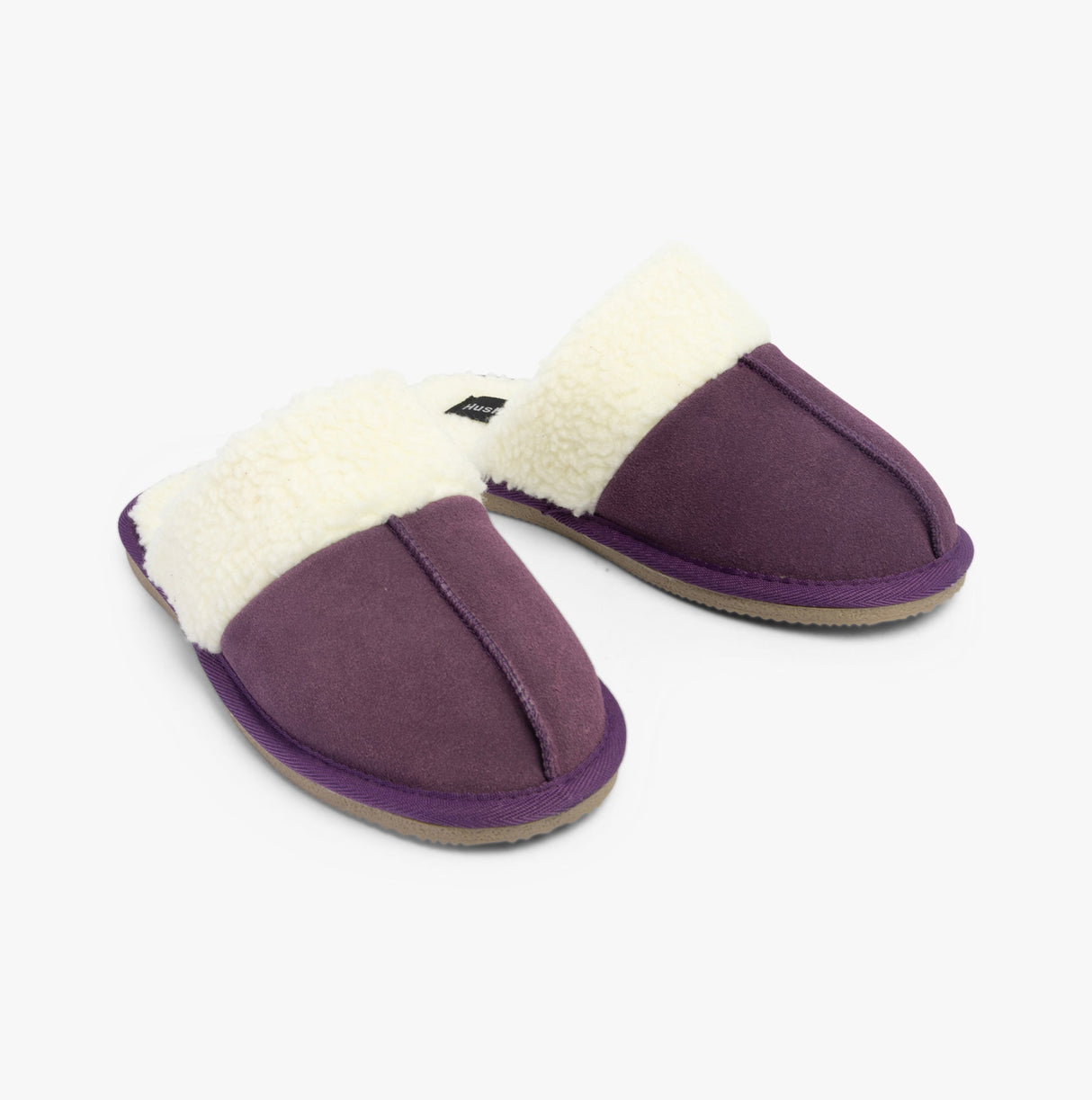 Hush Puppies ARIANNA Womens Suede Mule Slippers Purple