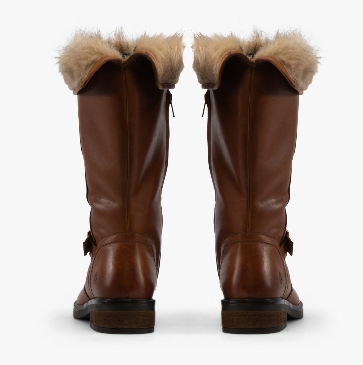 Hush Puppies BONNIE Womens Leather Mid Height Boots Tan