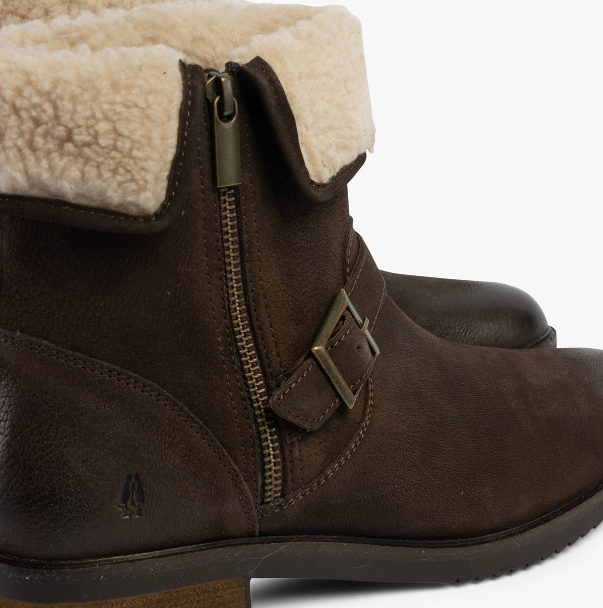 Hush Puppies TYLER Womens Leather Ankle Boots Brown