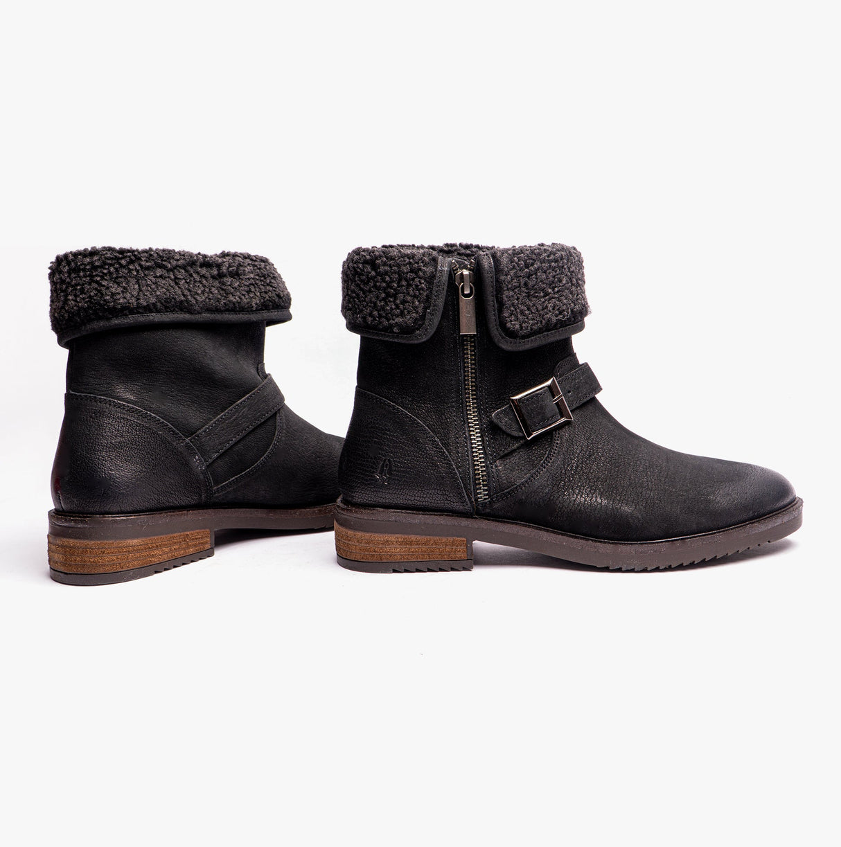 Hush Puppies TYLER Womens Leather Ankle Boots Black