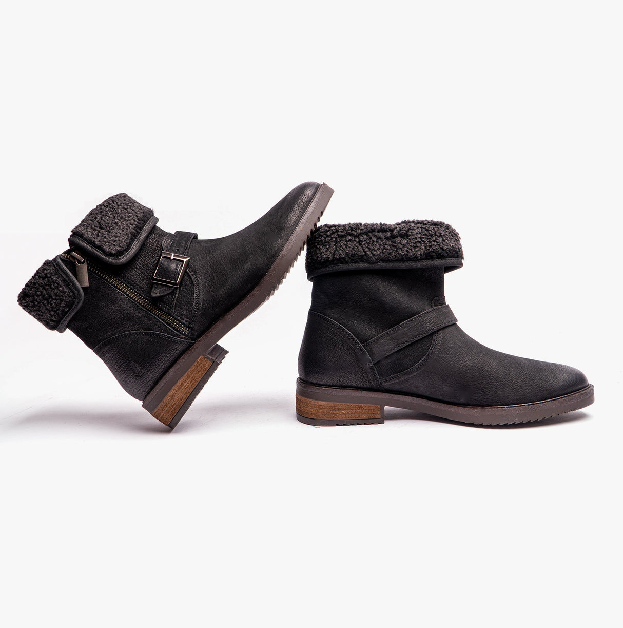 Hush Puppies TYLER Womens Leather Ankle Boots Black