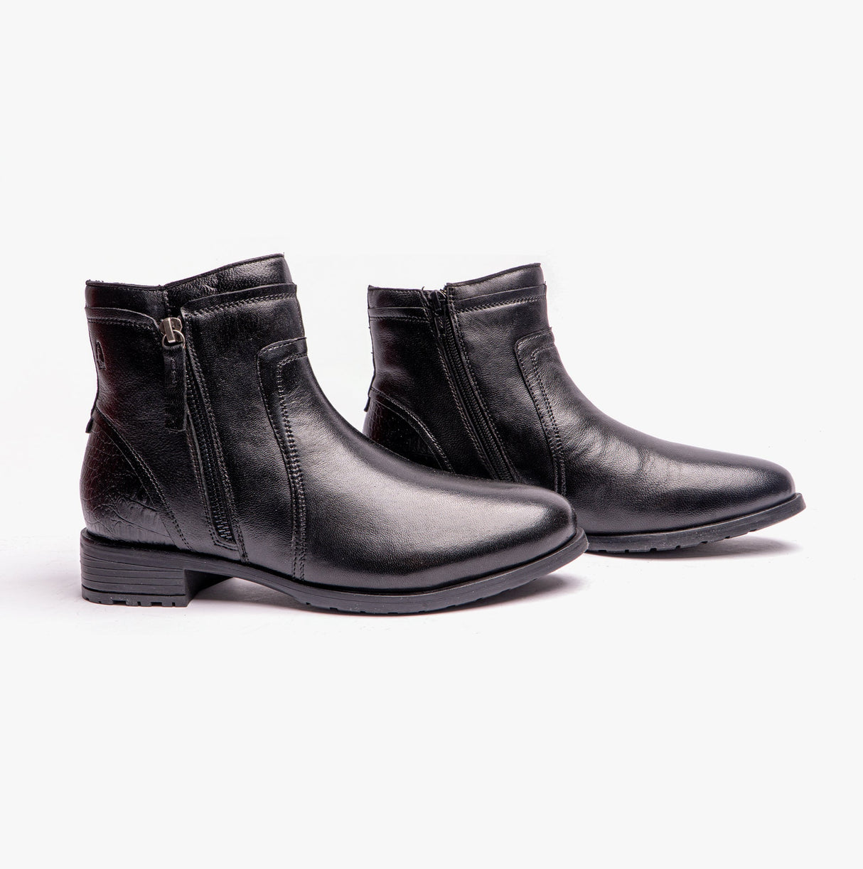 Hush Puppies SCARLETT Womens Leather Ankle Boots Black