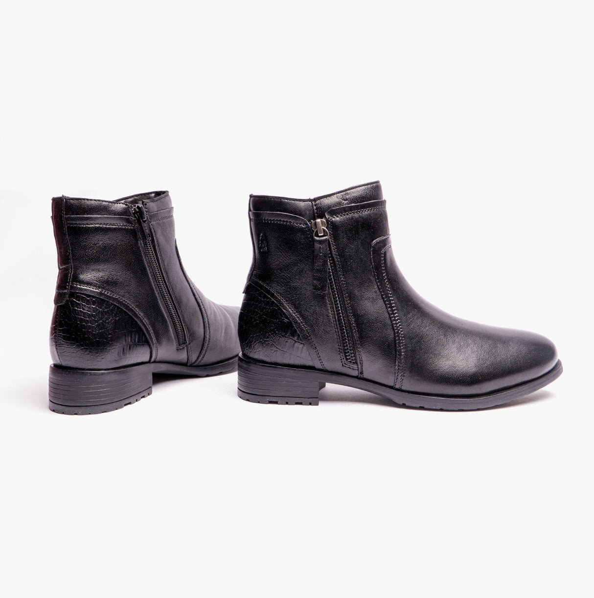 Hush Puppies SCARLETT Womens Leather Ankle Boots Black