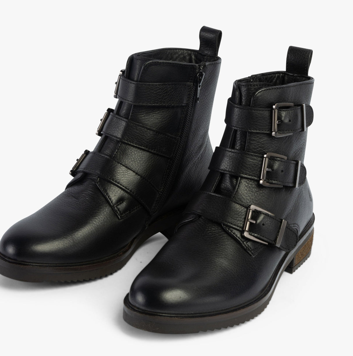 Hush Puppies PRIA Womens Leather Ankle Boots Black