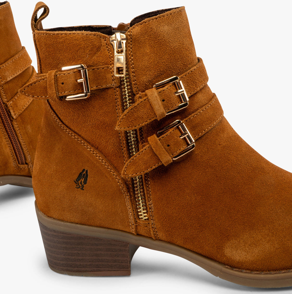 Hush Puppies JENNA Womens Leather Ankle Boots Tan